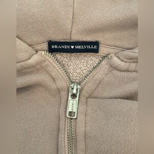 Brandy Melville Beige Zip-Up Jacket